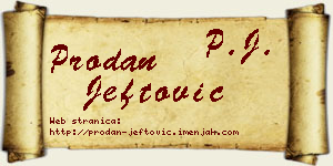 Prodan Jeftović vizit kartica